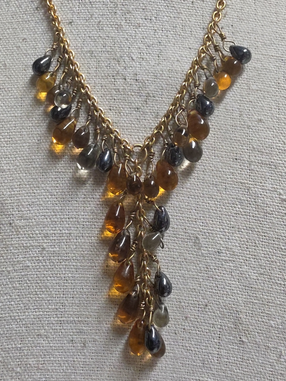 Vintage Napier Y Briolette Dangle Necklace - Picture 3 of 5